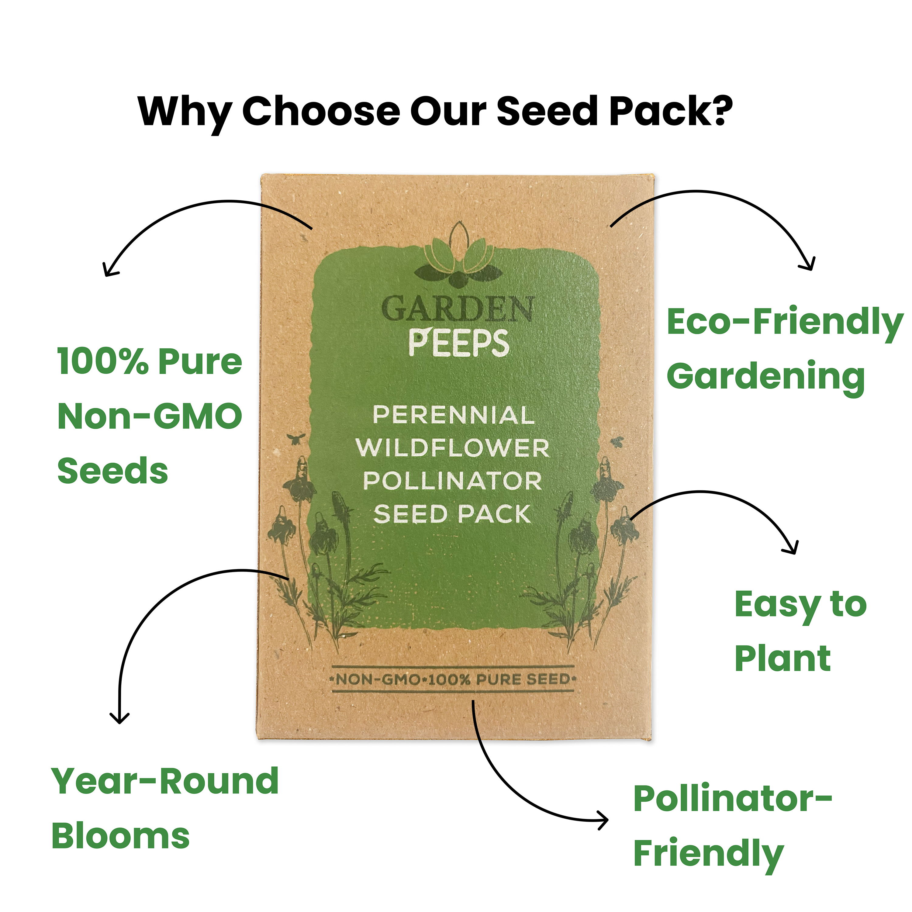 pure wildflower seeds Perennial Wildflower Pollinator Seed Pack